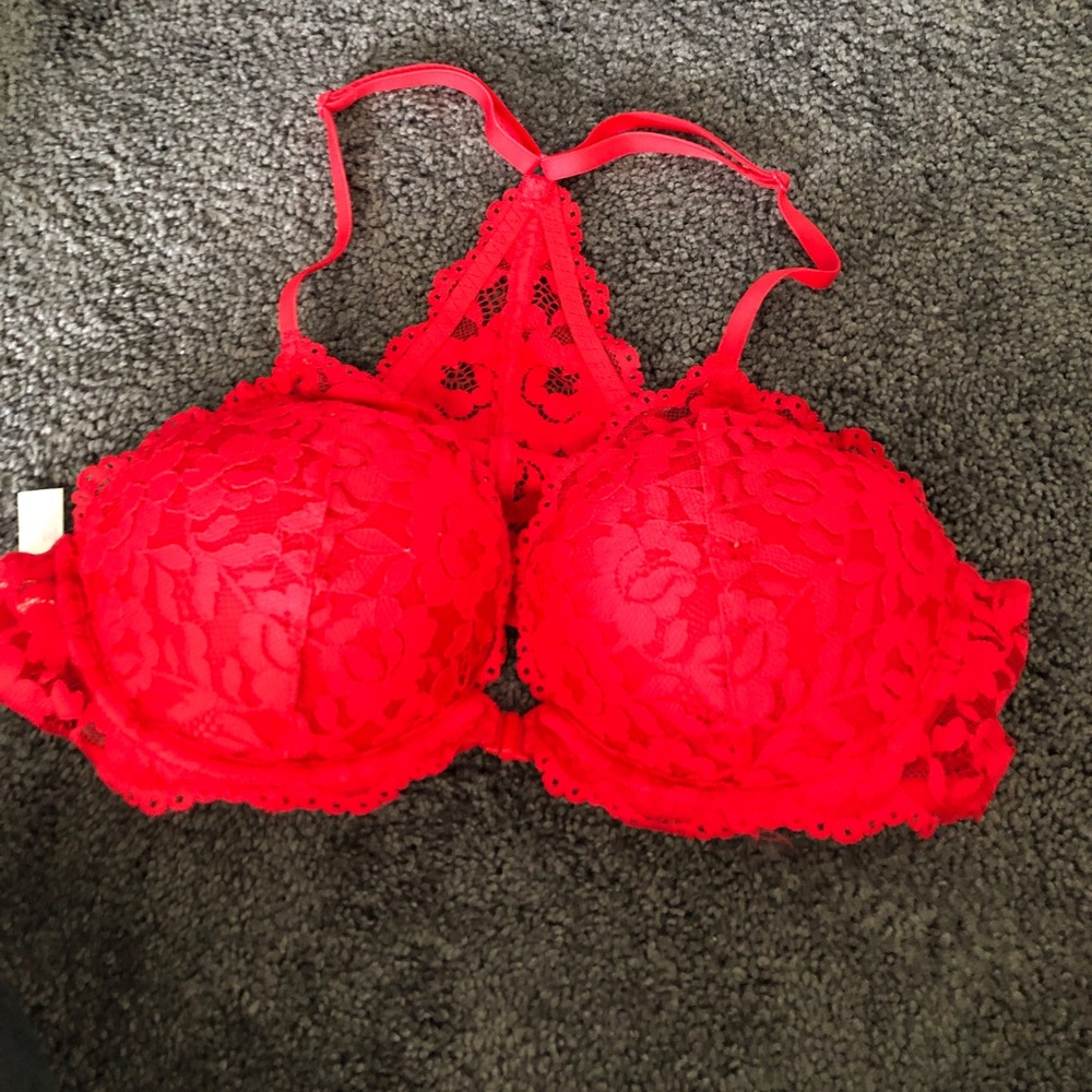 Racer strap vspink bra in red